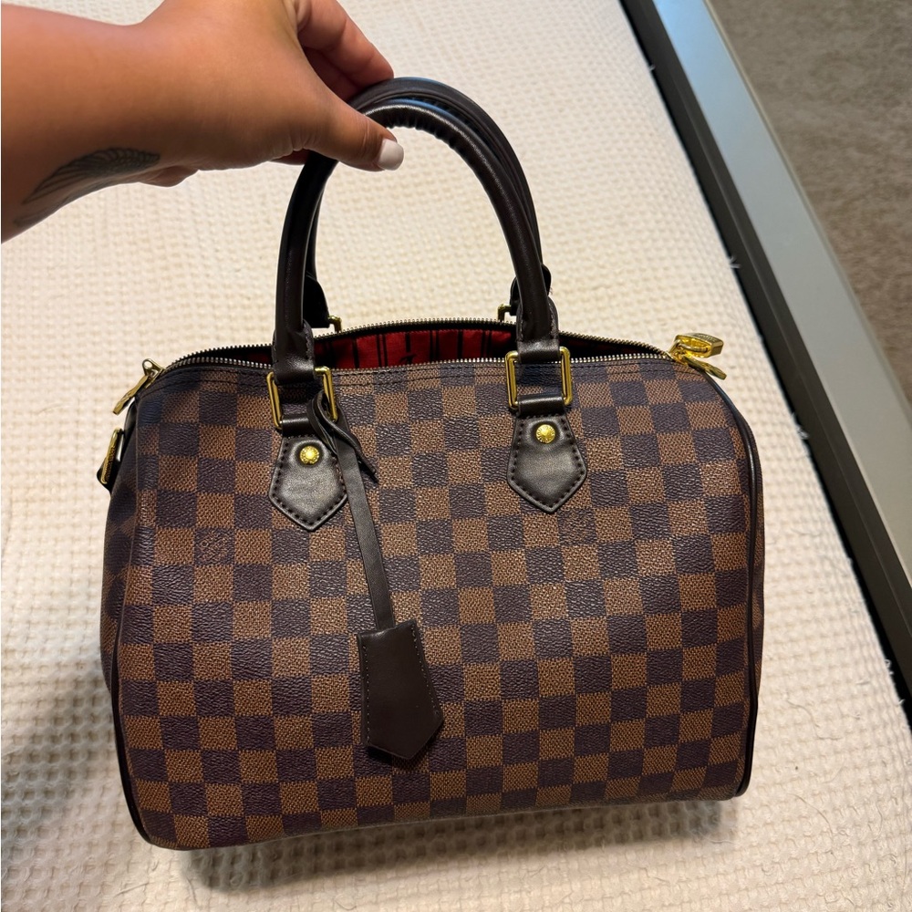 Checkered Brown Handbag